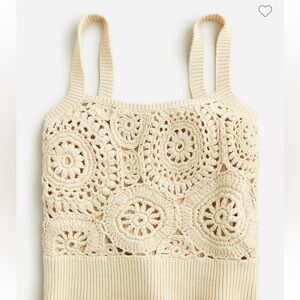 NWT JCrew Cropped crochet tank top in silk-cotton blend size XL